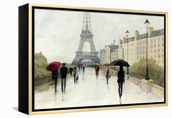 Eiffel in the Rain Marsala Umbrella-Avery Tillmon-Framed Stretched Canvas