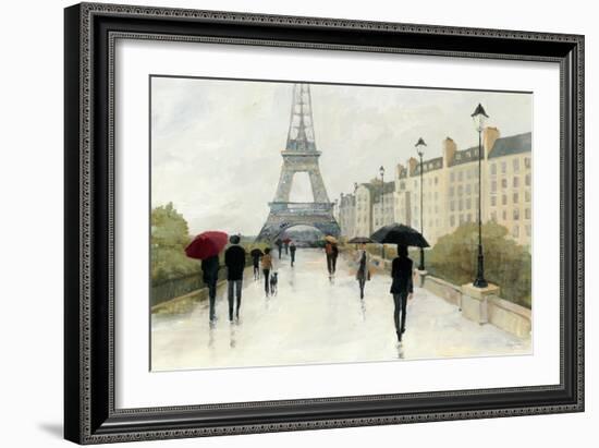 Eiffel in the Rain Marsala Umbrella-Avery Tillmon-Framed Art Print