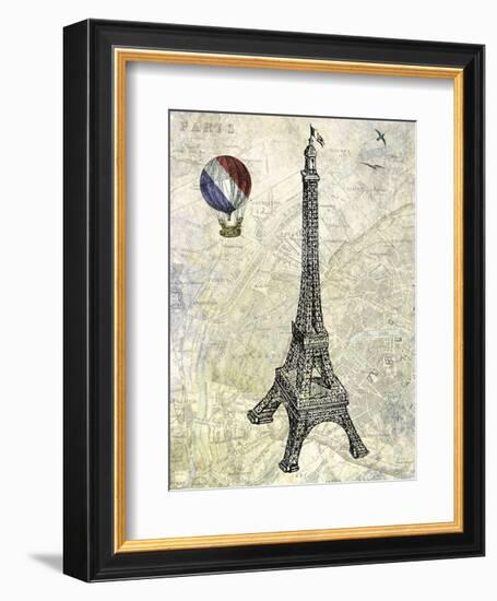 Eiffel Map-Marion Mcconaghie-Framed Art Print