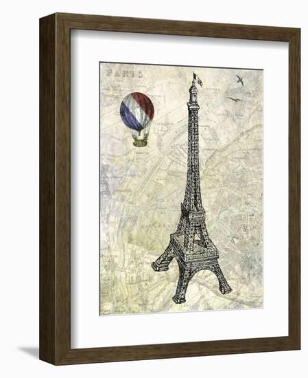 Eiffel Map-Marion Mcconaghie-Framed Art Print