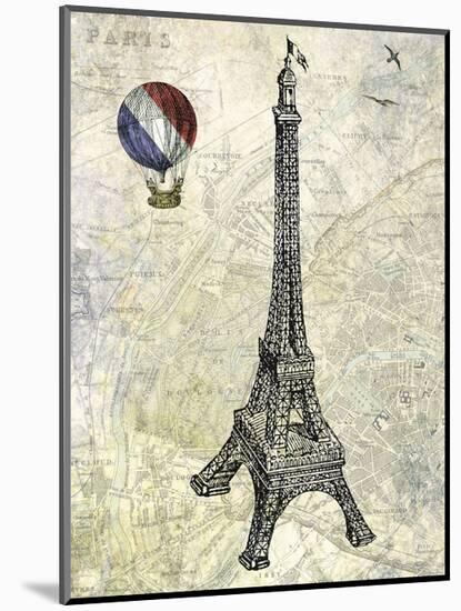 Eiffel Map-Marion Mcconaghie-Mounted Art Print