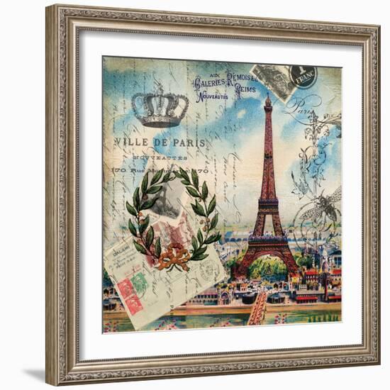 Eiffel Post Square-Elizabeth Jordan-Framed Art Print