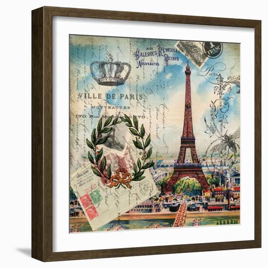 Eiffel Post Square-Elizabeth Jordan-Framed Art Print