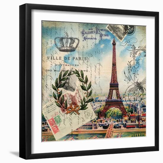 Eiffel Post Square-Elizabeth Jordan-Framed Art Print