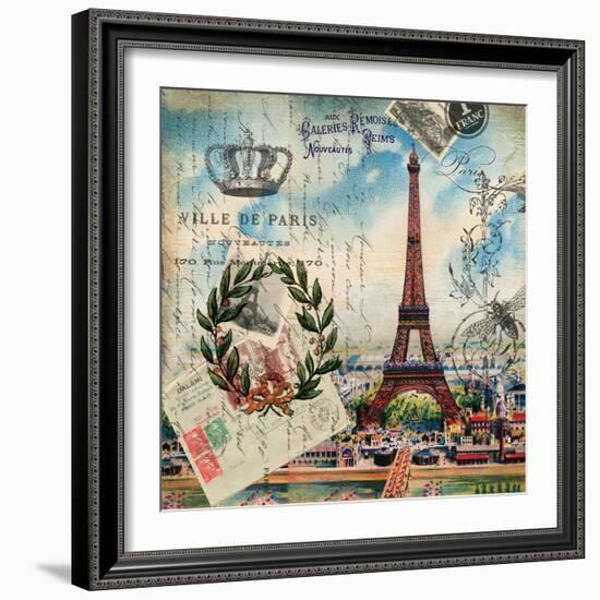 Eiffel Post Square-Elizabeth Jordan-Framed Art Print