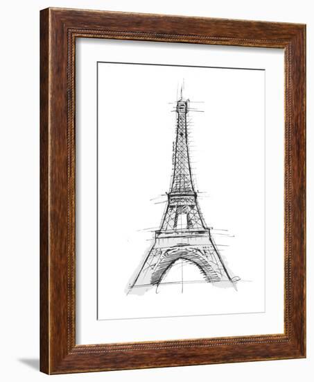 Eiffel Sketch D-OnRei-Framed Art Print