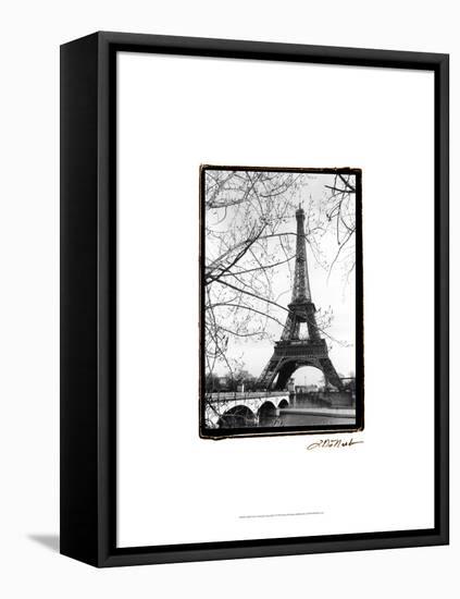 Eiffel Tower Along the Seine River-Laura Denardo-Framed Stretched Canvas