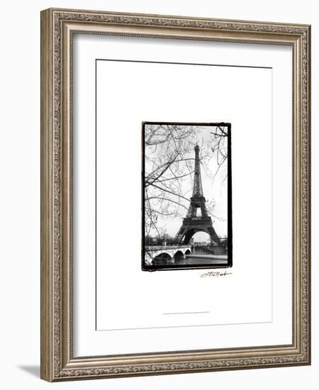 Eiffel Tower Along the Seine River-Laura Denardo-Framed Art Print