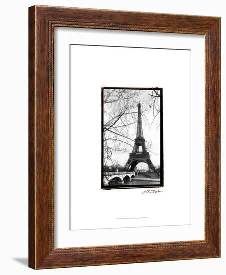 Eiffel Tower Along the Seine River-Laura Denardo-Framed Art Print