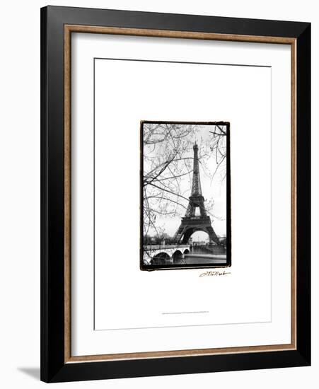 Eiffel Tower Along the Seine River-Laura Denardo-Framed Art Print