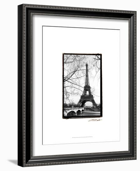 Eiffel Tower Along the Seine River-Laura Denardo-Framed Art Print