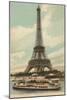 Eiffel Tower and Boat on the Seine-null-Mounted Art Print