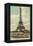 Eiffel Tower and Boat on the Seine-null-Framed Stretched Canvas