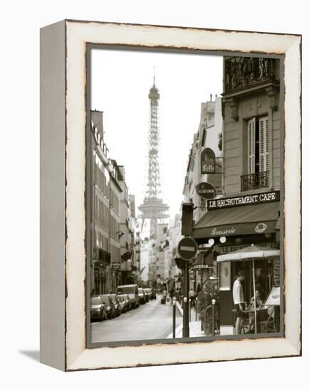 Eiffel Tower and Cafe on Boulevard De La Tour Maubourg, Paris, France-Jon Arnold-Framed Premier Image Canvas