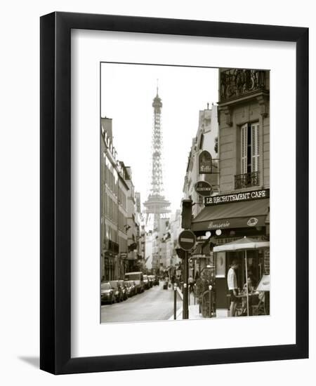 Eiffel Tower and Cafe on Boulevard De La Tour Maubourg, Paris, France-Jon Arnold-Framed Photographic Print