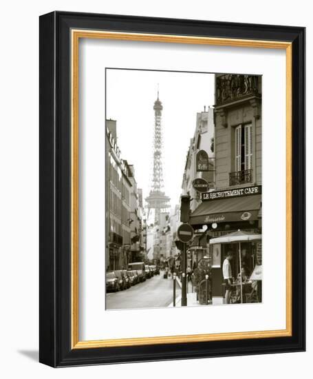 Eiffel Tower and Cafe on Boulevard De La Tour Maubourg, Paris, France-Jon Arnold-Framed Photographic Print