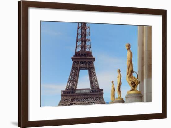 Eiffel Tower and Les Oiseaux Statues-Cora Niele-Framed Photographic Print