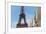 Eiffel Tower and Les Oiseaux Statues-Cora Niele-Framed Photographic Print