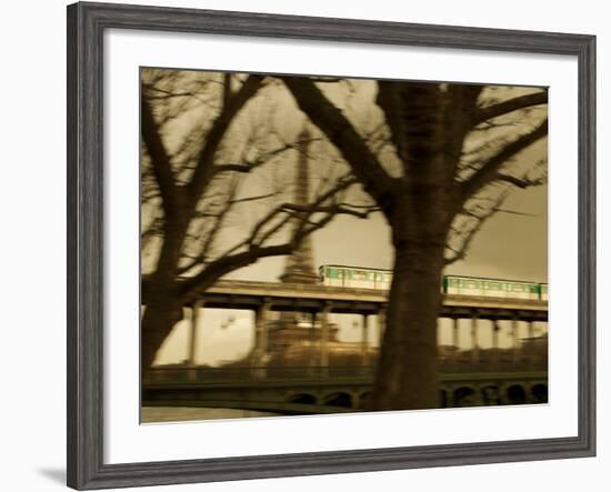 Eiffel Tower and Metro Train on Pont De Bir-Hakeim, Paris, France, Europe-null-Framed Photographic Print