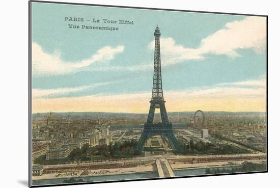 Eiffel Tower and Panoramic View of Paris-null-Mounted Art Print