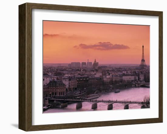 Eiffel Tower and River Seine, Paris, France-Walter Bibikow-Framed Photographic Print