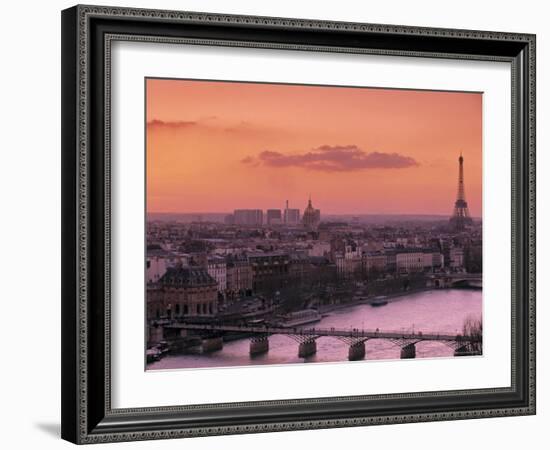 Eiffel Tower and River Seine, Paris, France-Walter Bibikow-Framed Photographic Print