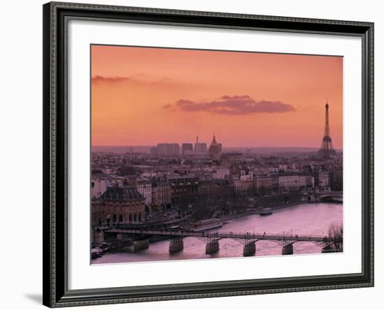 Eiffel Tower and River Seine, Paris, France-Walter Bibikow-Framed Photographic Print