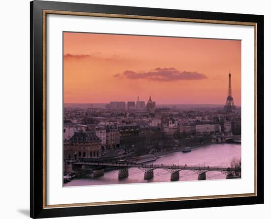 Eiffel Tower and River Seine, Paris, France-Walter Bibikow-Framed Photographic Print