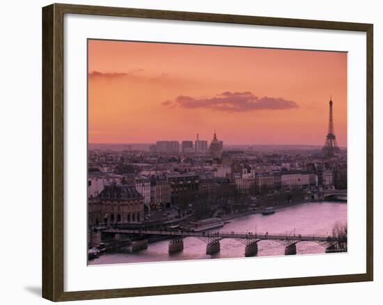 Eiffel Tower and River Seine, Paris, France-Walter Bibikow-Framed Photographic Print