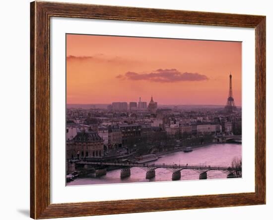 Eiffel Tower and River Seine, Paris, France-Walter Bibikow-Framed Photographic Print