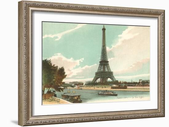 Eiffel Tower and Seine, Paris, France-null-Framed Premium Giclee Print