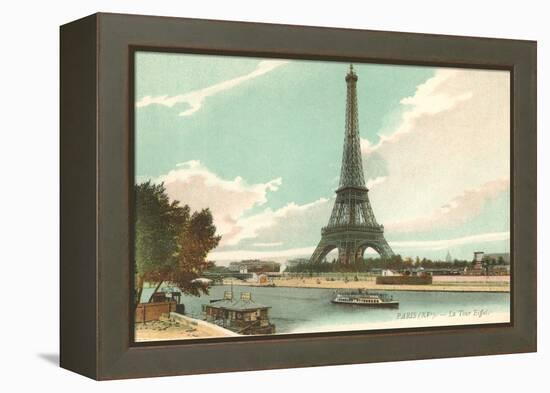 Eiffel Tower and Seine, Paris, France-null-Framed Stretched Canvas