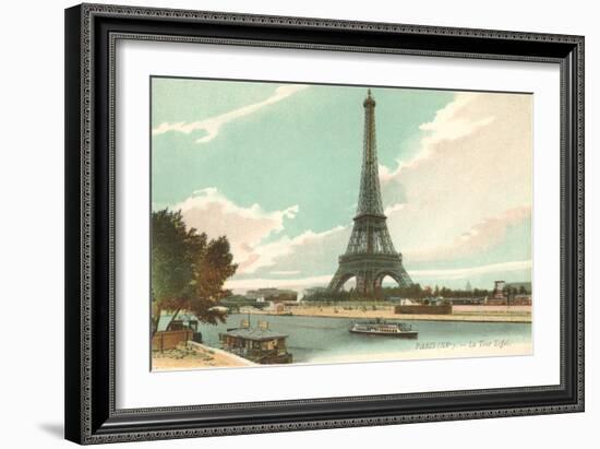 Eiffel Tower and Seine, Paris, France-null-Framed Art Print