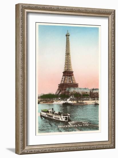 Eiffel Tower and Seine, Paris-null-Framed Premium Giclee Print