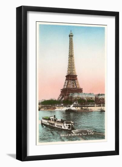 Eiffel Tower and Seine, Paris-null-Framed Premium Giclee Print