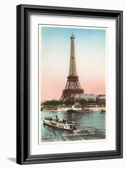 Eiffel Tower and Seine, Paris-null-Framed Premium Giclee Print