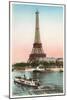 Eiffel Tower and Seine, Paris-null-Mounted Art Print