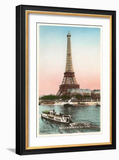 Eiffel Tower and Seine, Paris-null-Framed Art Print