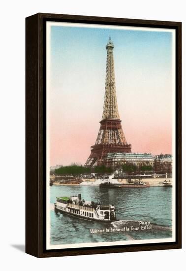 Eiffel Tower and Seine, Paris-null-Framed Stretched Canvas