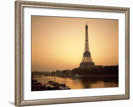 Eiffel Tower and the Seine River at Dawn, Paris, France-Steve Vidler-Framed Photographic Print