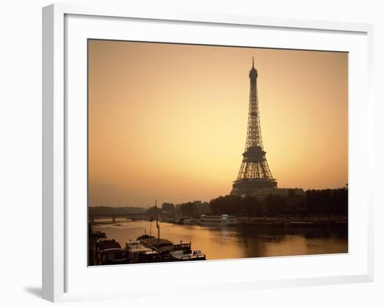 Eiffel Tower and the Seine River at Dawn, Paris, France-Steve Vidler-Framed Photographic Print