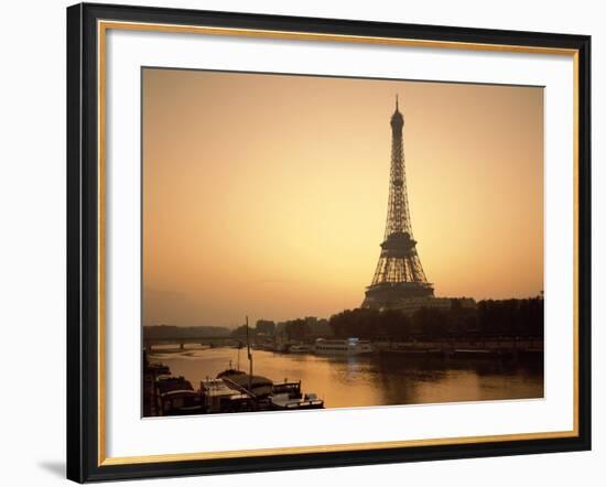 Eiffel Tower and the Seine River at Dawn, Paris, France-Steve Vidler-Framed Photographic Print