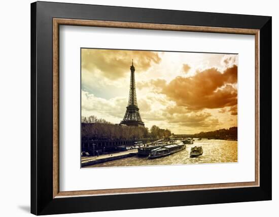 Eiffel Tower and the Seine River - Paris - France-Philippe Hugonnard-Framed Photographic Print