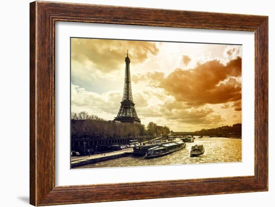 Eiffel Tower and the Seine River - Paris - France-Philippe Hugonnard-Framed Photographic Print