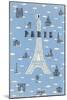 Eiffel Tower and Various Paris Motifs-null-Mounted Art Print