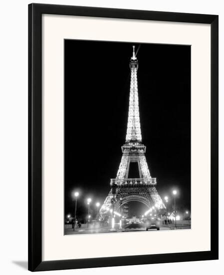 Eiffel Tower at Night-Cyndi Schick-Framed Art Print