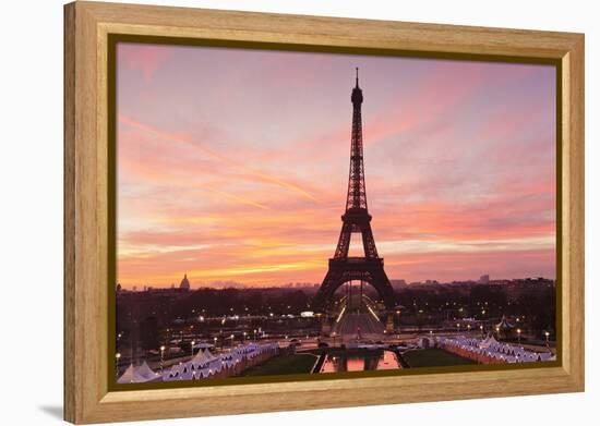 Eiffel Tower at Sunrise, Paris, Ile De France, France, Europe-Markus Lange-Framed Premier Image Canvas