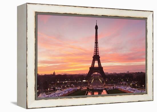 Eiffel Tower at Sunrise, Paris, Ile De France, France, Europe-Markus Lange-Framed Premier Image Canvas