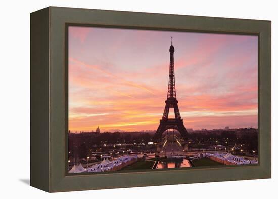 Eiffel Tower at Sunrise, Paris, Ile De France, France, Europe-Markus Lange-Framed Premier Image Canvas