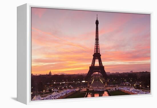 Eiffel Tower at Sunrise, Paris, Ile De France, France, Europe-Markus Lange-Framed Premier Image Canvas